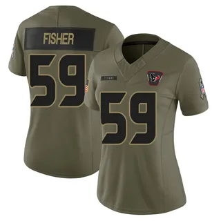 Aiden Fisher Houston Texans Women's Limited 2025 Salute to Service Nike Jersey - Olive