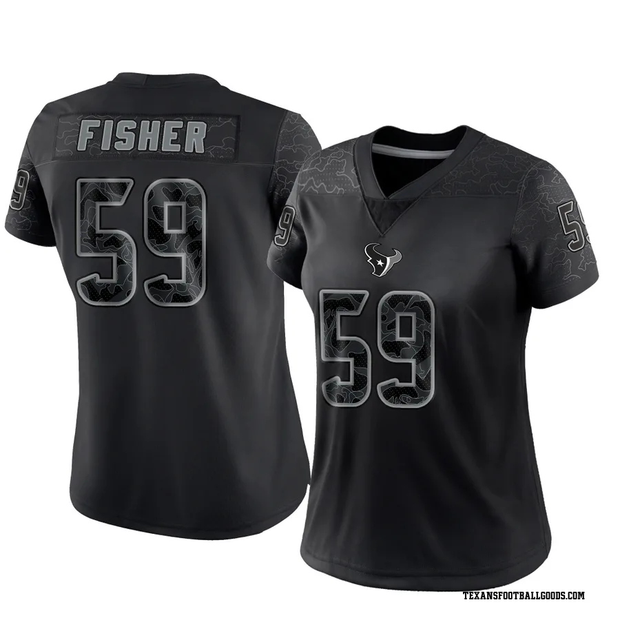 Aiden Fisher Houston Texans Women's Limited Reflective Nike Jersey - Black