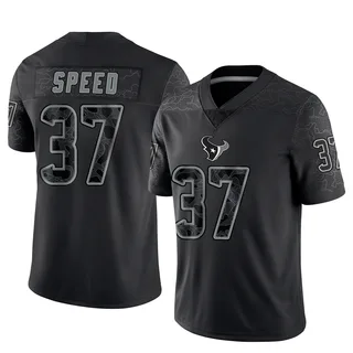 Ameer Speed Houston Texans Men's Limited Reflective Nike Jersey - Black