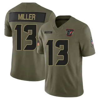 Braxton Miller Houston Texans Men's Limited 2025 Salute to Service Nike Jersey - Olive