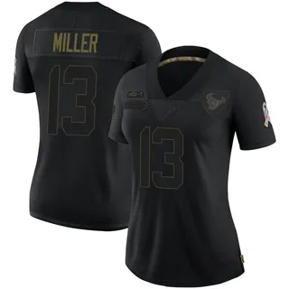 Braxton Miller Houston Texans Women's Limited 2020 Salute To Service Nike Jersey - Black