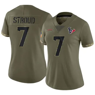 C.J. Stroud Houston Texans Women's Limited 2022 Salute To Service Nike Jersey - Olive