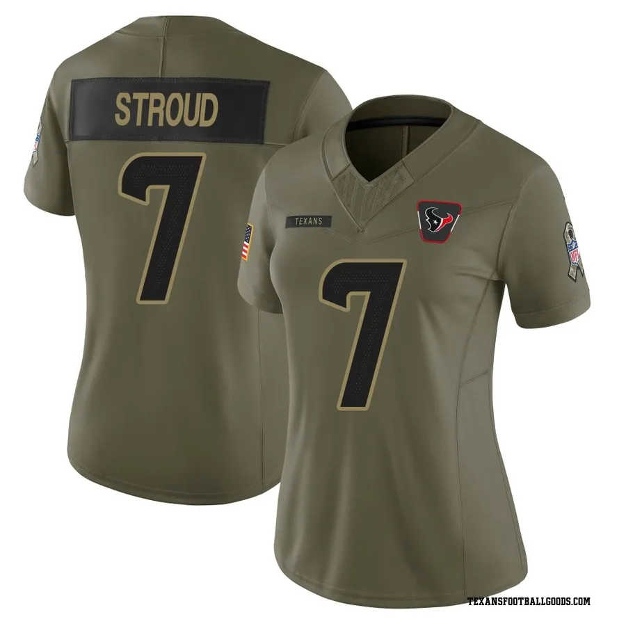 C.J. Stroud Houston Texans Women's Limited 2025 Salute to Service Nike Jersey - Olive