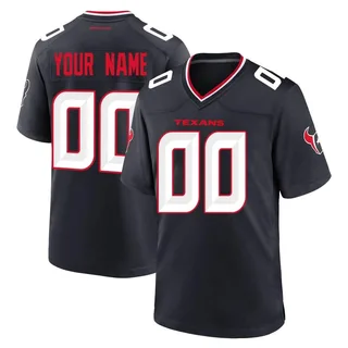 Custom Houston Texans Men's Game Custom Team Nike Jersey - Navy
