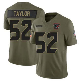 Darrell Taylor Houston Texans Men's Limited 2025 Salute to Service Nike Jersey - Olive