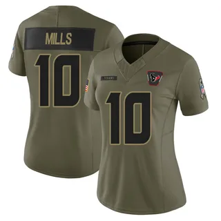 Davis Mills Houston Texans Women's Limited 2025 Salute to Service Nike Jersey - Olive