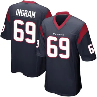 Ed Ingram Houston Texans Men's Game Team Color Nike Jersey - Navy Blue