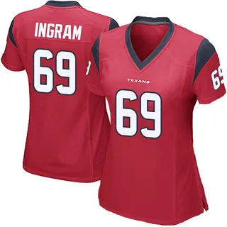 Ed Ingram Houston Texans Women's Game Alternate Nike Jersey - Red