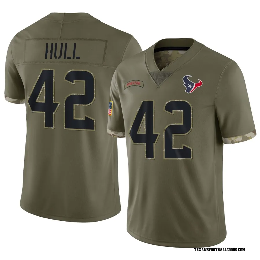 Evan Hull Houston Texans Men's Limited 2022 Salute To Service Nike Jersey - Olive