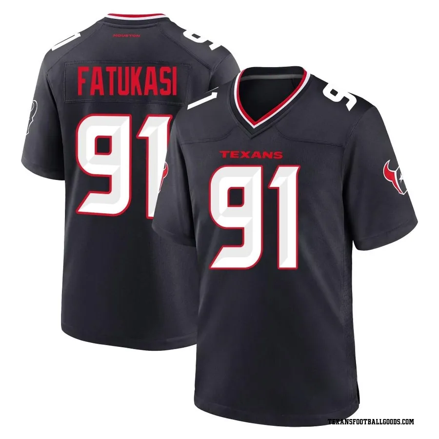 Folorunso Fatukasi Houston Texans Youth Game Team Nike Jersey - Navy