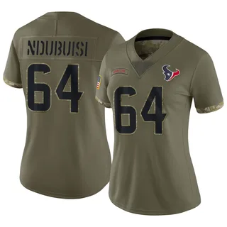 Haggai Ndubuisi Houston Texans Women's Limited 2022 Salute To Service Nike Jersey - Olive