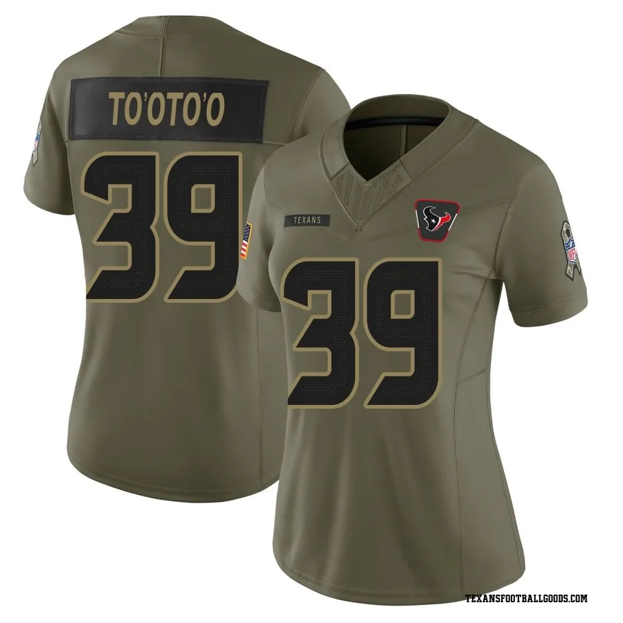 Henry To'oTo'o Houston Texans Women's Limited 2025 Salute to Service Nike Jersey - Olive