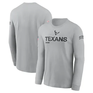 Houston Texans 2024 Salute To Service Long Sleeve T-Shirt Gray