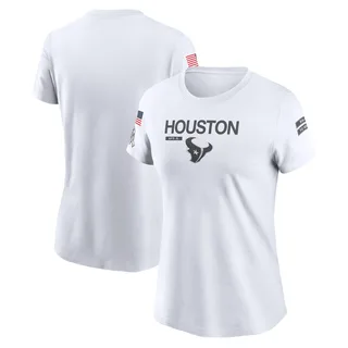 Houston Texans Women's 2024 Salute To Service Legend Performance T-Shirt White