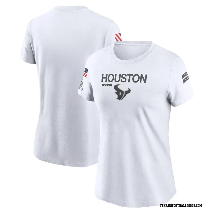 Houston Texans Women's 2024 Salute To Service Legend Performance T-Shirt White