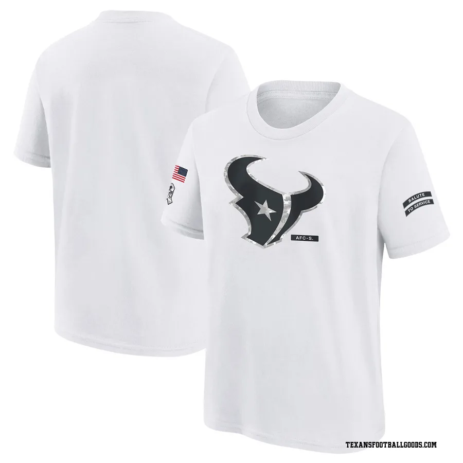 Houston Texans Youth 2024 Salute To Service T-Shirt White
