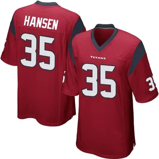 Jake Hansen Houston Texans Men's Game Alternate Nike Jersey - Red