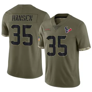 Jake Hansen Houston Texans Men's Limited 2022 Salute To Service Nike Jersey - Olive