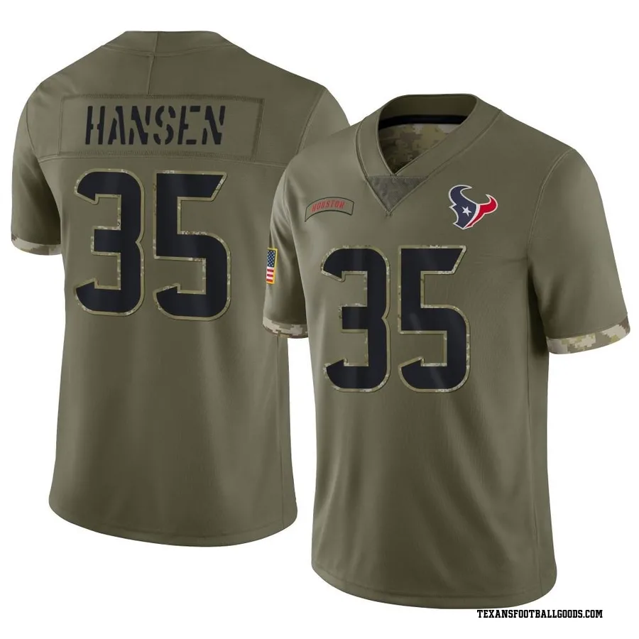Jake Hansen Houston Texans Men's Limited 2022 Salute To Service Nike Jersey - Olive