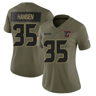 Jake Hansen Houston Texans Women's Limited 2025 Salute to Service Nike Jersey - Olive