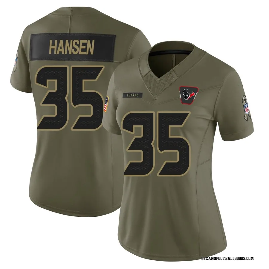 Jake Hansen Houston Texans Women's Limited 2025 Salute to Service Nike Jersey - Olive