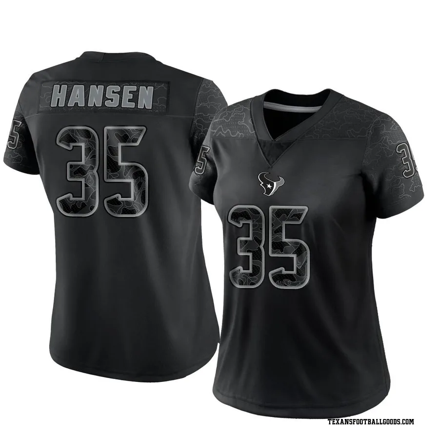 Jake Hansen Houston Texans Women's Limited Reflective Nike Jersey - Black