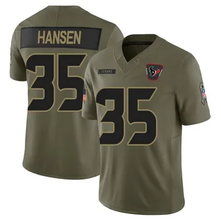 Jake Hansen Houston Texans Youth Limited 2025 Salute to Service Nike Jersey - Olive
