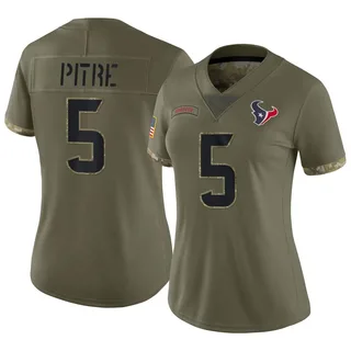 Jalen Pitre Houston Texans Women's Limited 2022 Salute To Service Nike Jersey - Olive