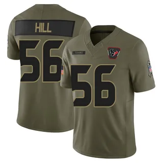 Jamal Hill Houston Texans Youth Limited 2025 Salute to Service Nike Jersey - Olive