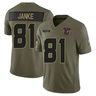 Jaxon Janke Houston Texans Men's Limited 2025 Salute to Service Nike Jersey - Olive