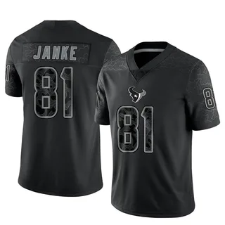 Jaxon Janke Houston Texans Men's Limited Reflective Nike Jersey - Black