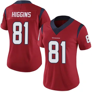 Jayden Higgins Houston Texans Women's Limited Alternate Vapor Untouchable Nike Jersey - Red