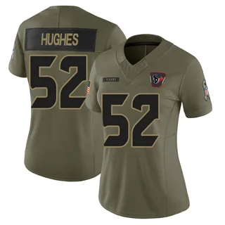 Jerry Hughes Houston Texans Women's Limited 2025 Salute to Service Nike Jersey - Olive