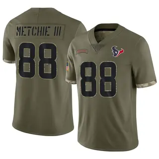 John Metchie III Houston Texans Men's Limited 2022 Salute To Service Nike Jersey - Olive