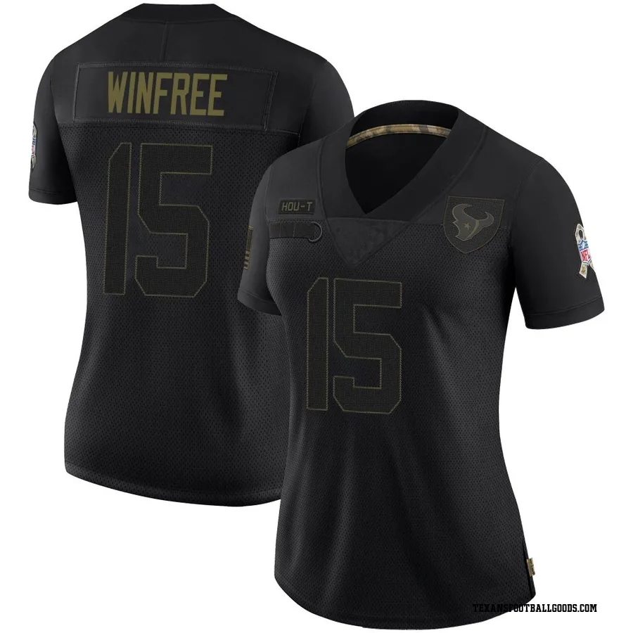 Juwann Winfree Houston Texans Women's Limited 2020 Salute To Service Nike Jersey - Black