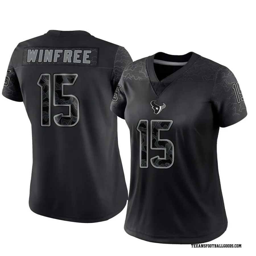 Juwann Winfree Houston Texans Women's Limited Reflective Nike Jersey - Black