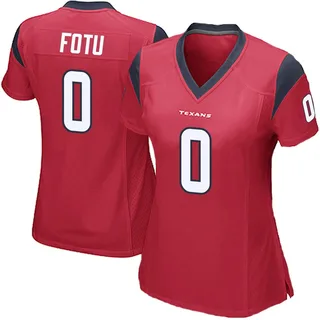 Leki Fotu Houston Texans Women's Game Alternate Nike Jersey - Red