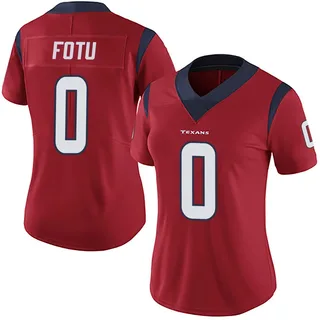 Leki Fotu Houston Texans Women's Limited Alternate Vapor Untouchable Nike Jersey - Red