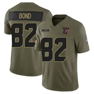 Lewis Bond Houston Texans Men's Limited 2025 Salute to Service Nike Jersey - Olive