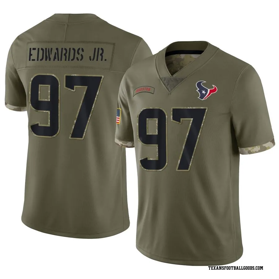 Mario Edwards Jr. Houston Texans Men's Limited 2022 Salute To Service Nike Jersey - Olive