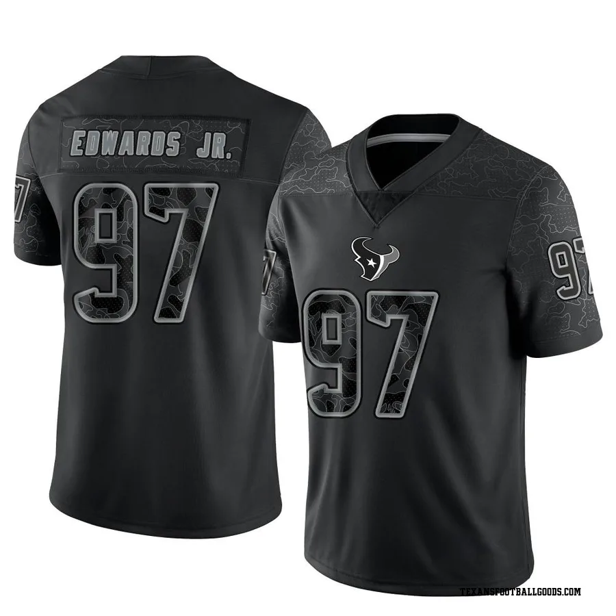 Mario Edwards Jr. Houston Texans Men's Limited Reflective Nike Jersey - Black