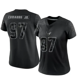 Mario Edwards Jr. Houston Texans Women's Limited Reflective Nike Jersey - Black