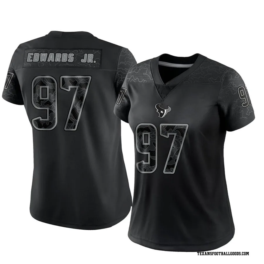 Mario Edwards Jr. Houston Texans Women's Limited Reflective Nike Jersey - Black