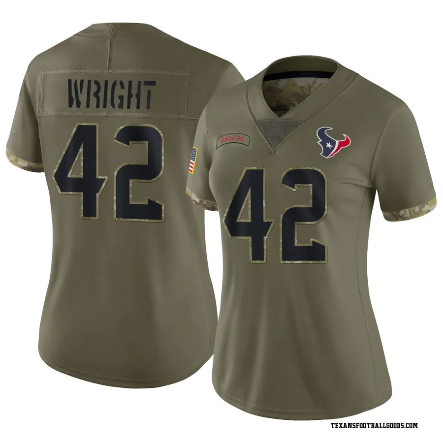 Matthew Wright Houston Texans Women's Limited 2022 Salute To Service Nike Jersey - Olive