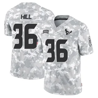 Men's Brandon Hill Houston Texans Men's Limited Arctic Camo 2024 Salute to Service Nike Jersey