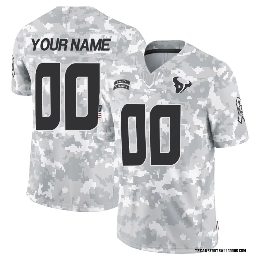 Men's Custom Houston Texans Men's Limited Custom Arctic Camo 2024