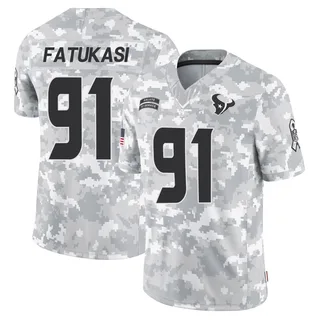 Men's Folorunso Fatukasi Houston Texans Men's Limited Arctic Camo 2024 Salute to Service Nike Jersey