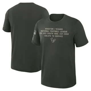 Men's Houston Texans Dark Green 2025 Salute to Service Sideline Slub T-Shirt