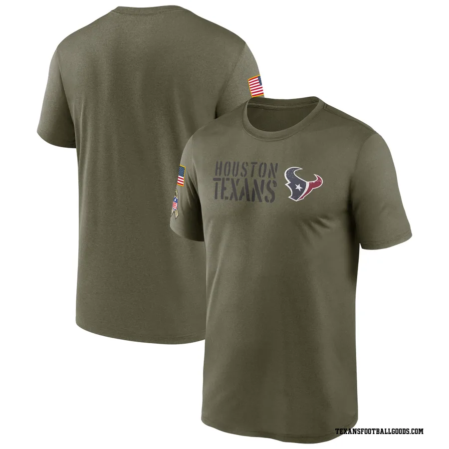 Men's Houston Texans Olive 2022 Salute to Service Legend Team T-Shirt