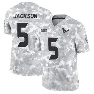 Men's Kearis Jackson Houston Texans Men's Limited Arctic Camo 2024 Salute to Service Nike Jersey
